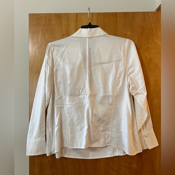 Talbots Top Faux Wrap White Blouse Side Zip Ruching NWT Women’s Petite 18WP 18 P - Picture 11 of 11